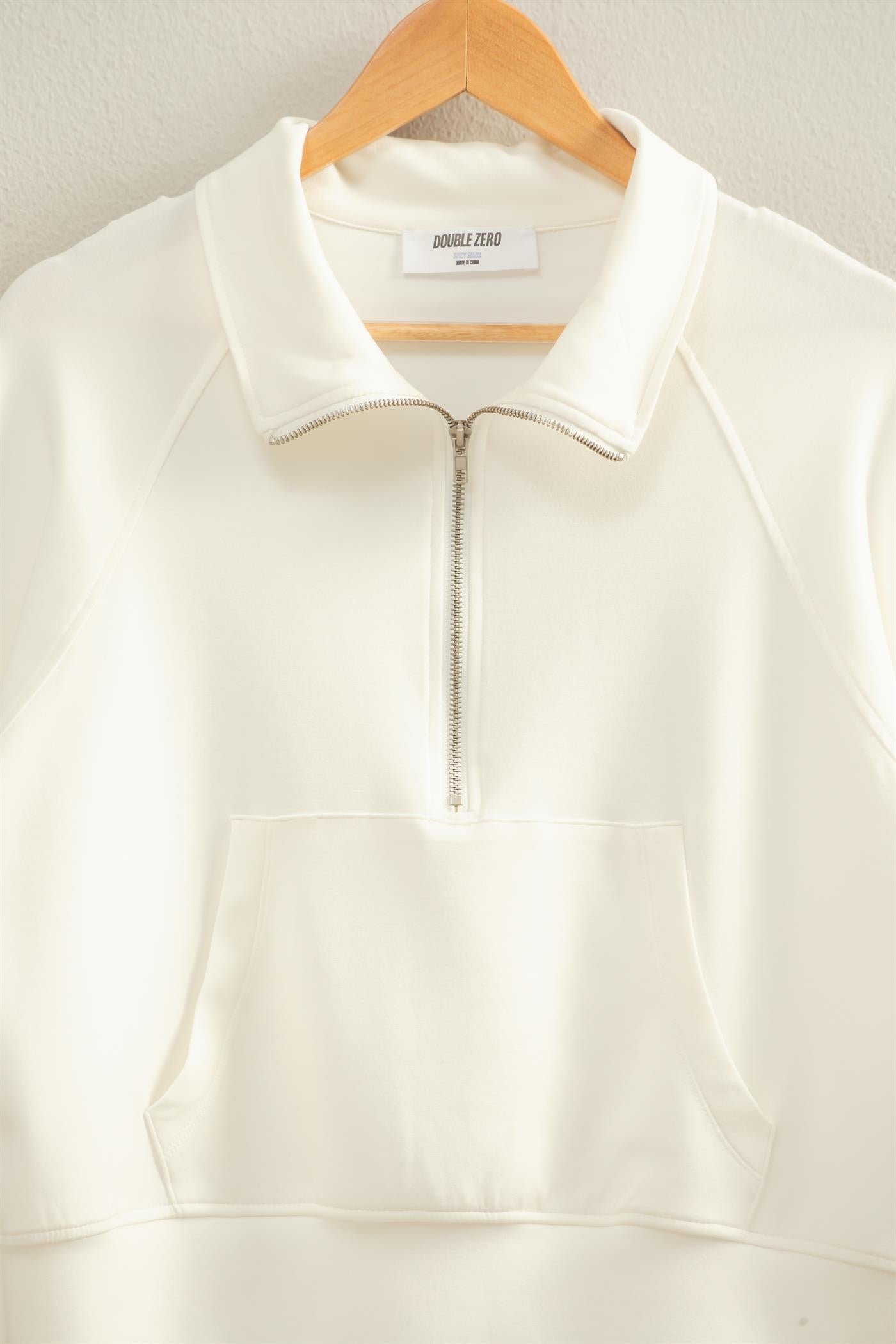 Hillary Half Zip - White