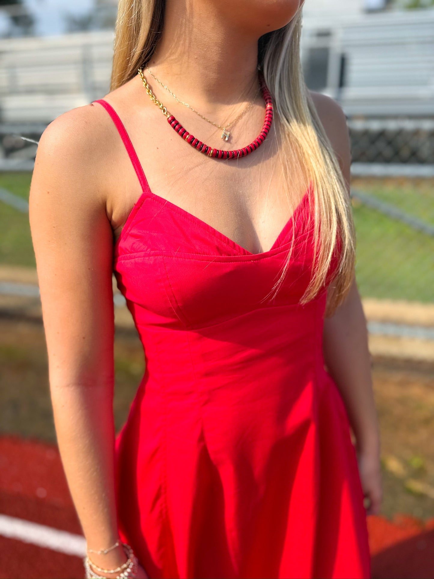 Sunday Stroll Dress- Red
