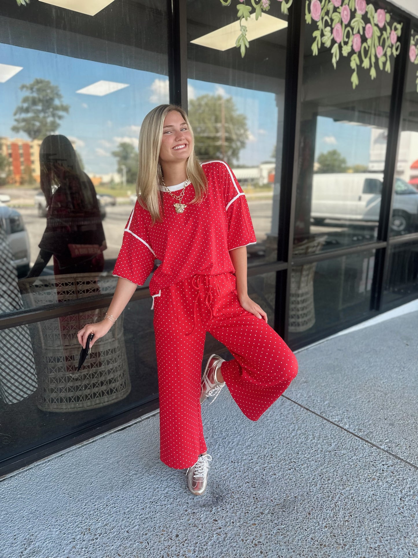 Vicki Pants - red/white