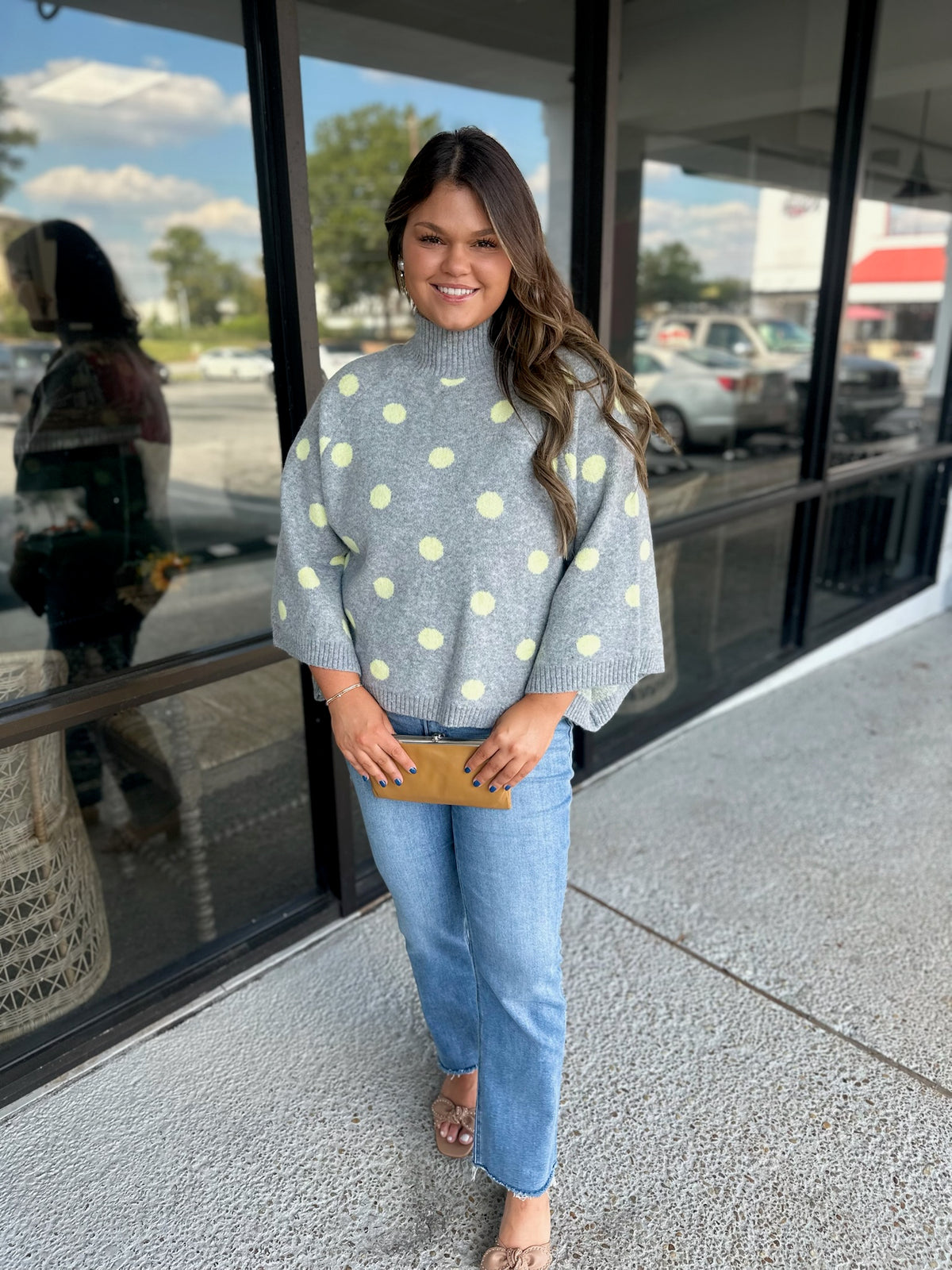 Mary Top - grey/yellow mix