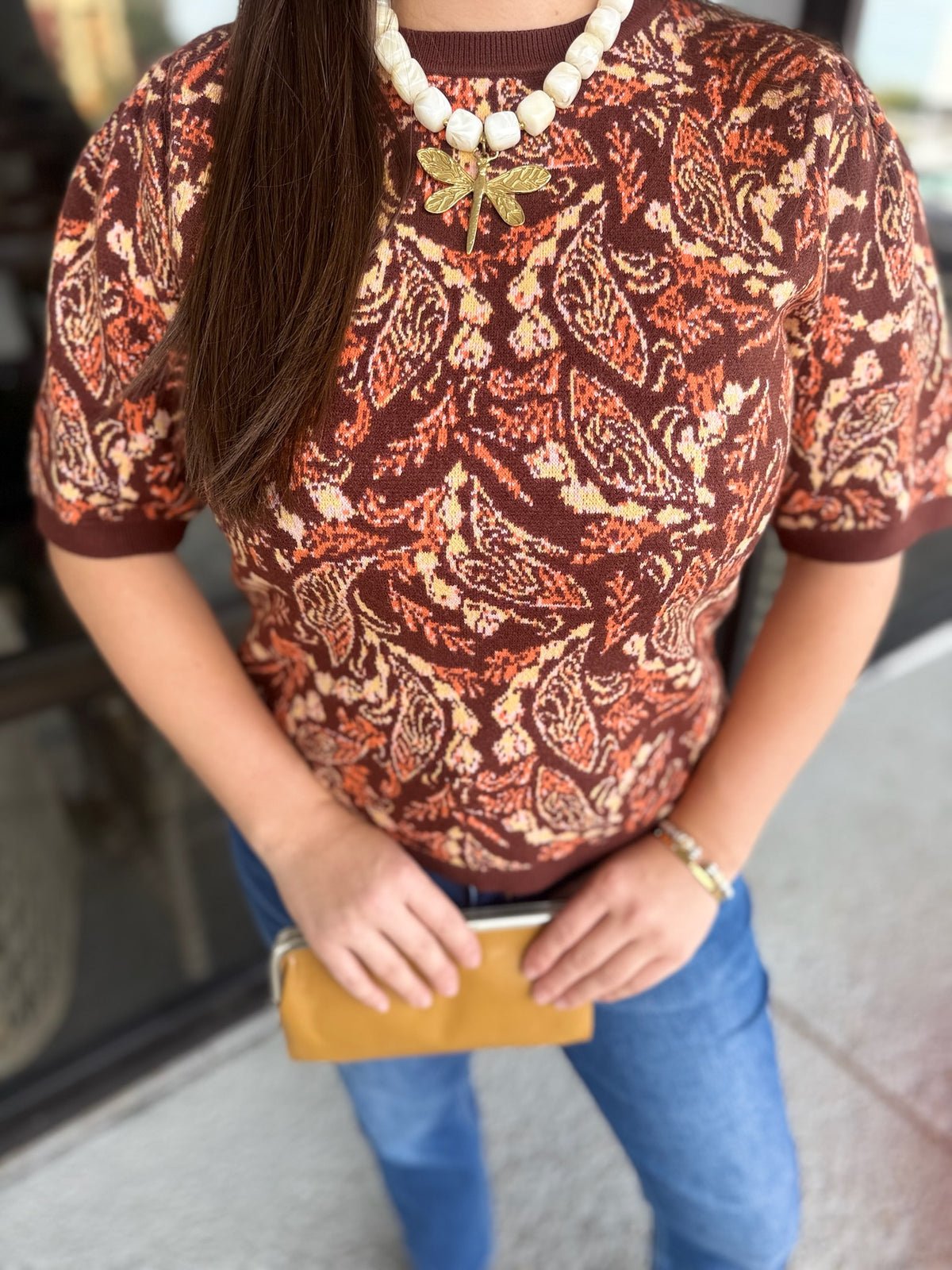 Paisley Baby Top - brown mix