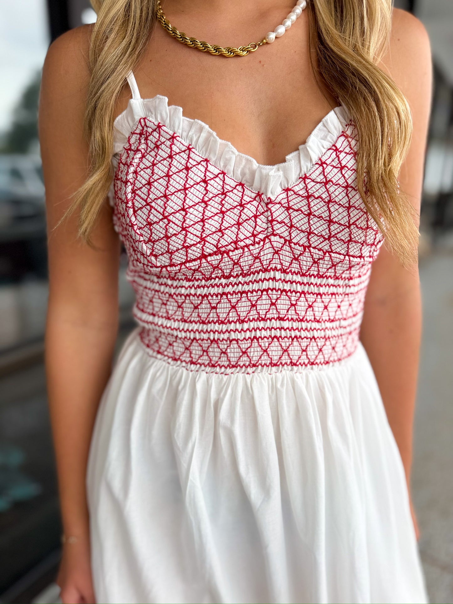 Main Character Midi Dress - Red Mix