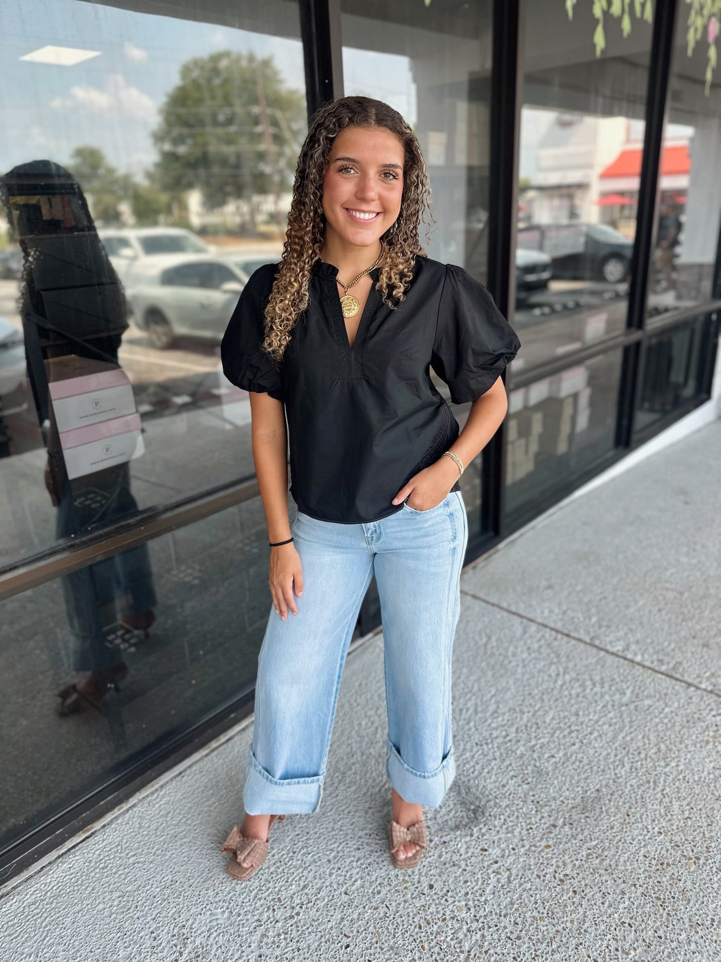 Ruffled Babe Top - black