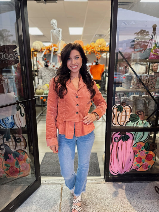 Contrasted Peplum Jacket