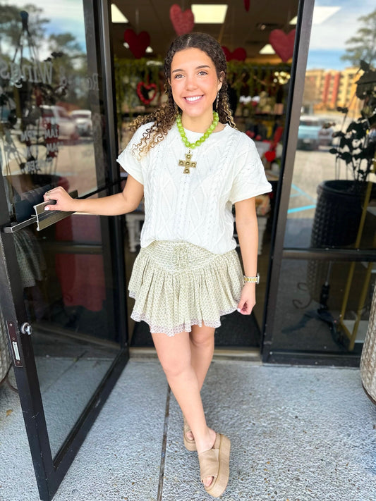 Get Laced Up Skirt - dandelion