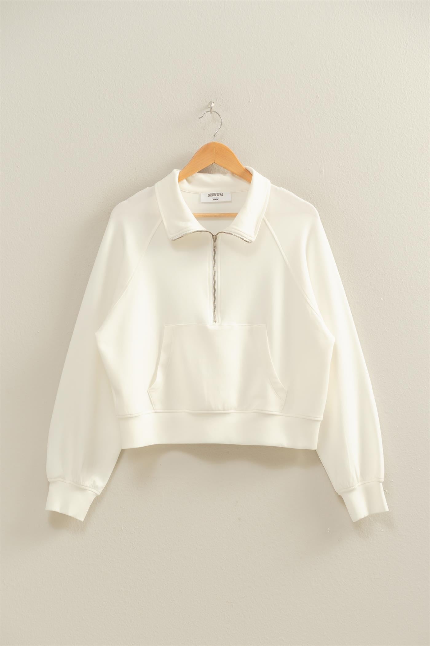 Hillary Half Zip - White