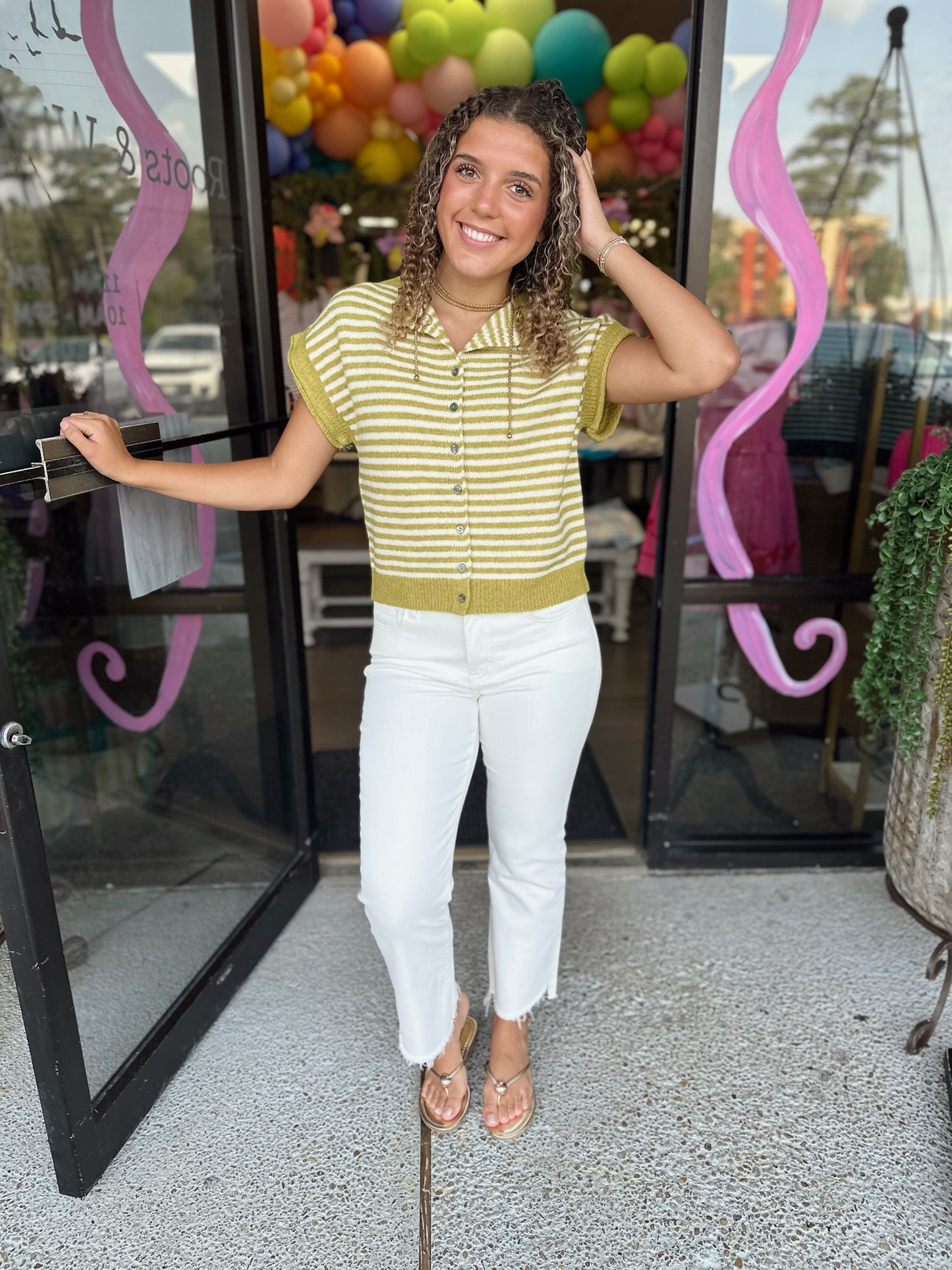 Jeri Top - martini olive