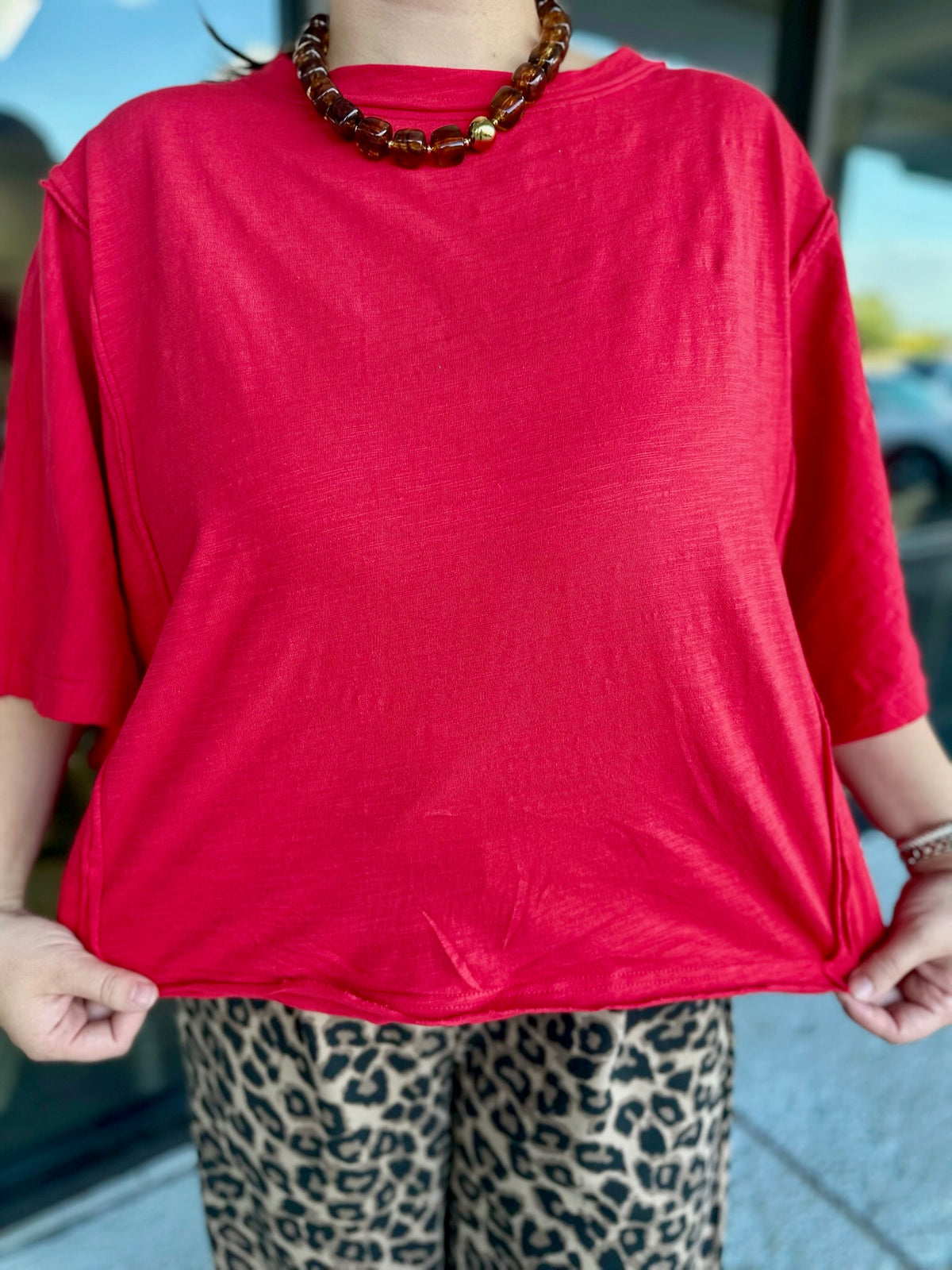 Slouchy Tee - red