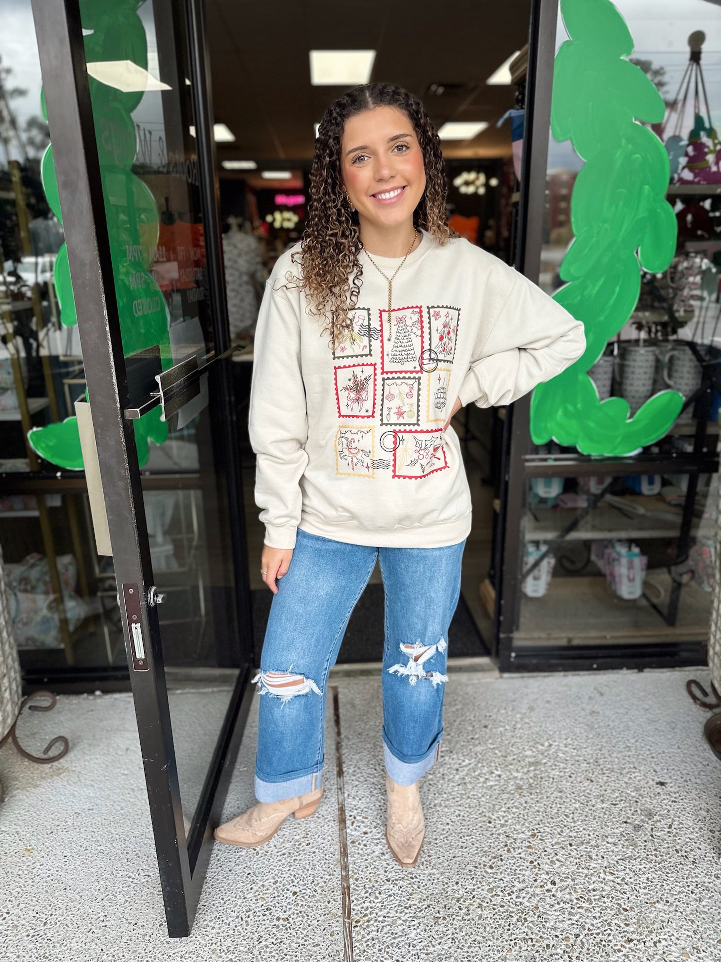 Christmas Postage Stamp Crewneck