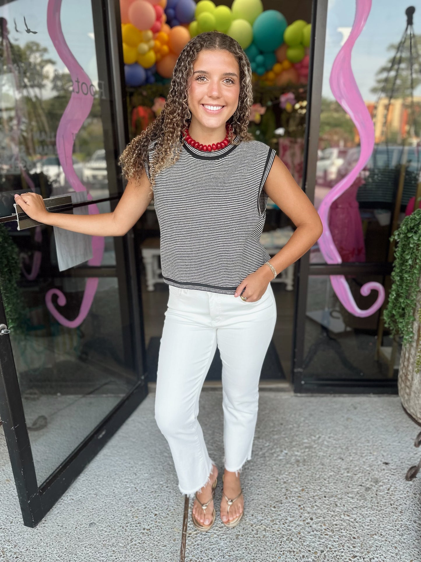 Tank Top Cutie- black/white