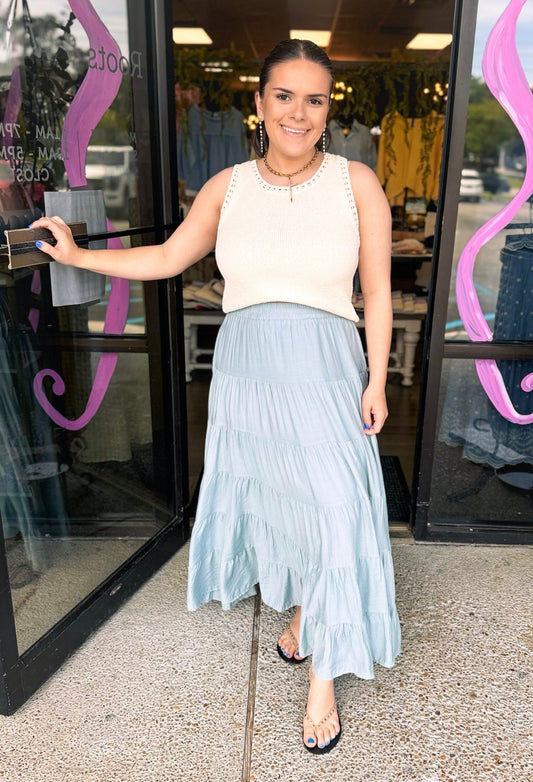 Trina Maxi Skirt - Seafoam