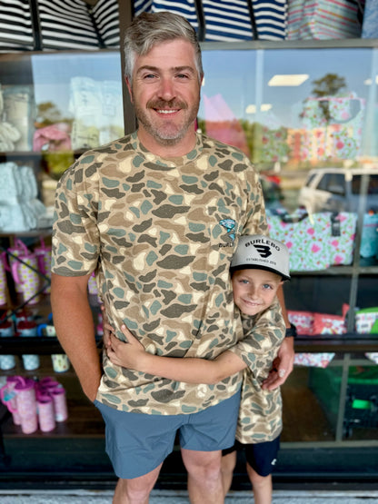 YOUTH pintail camo jumping trout tee