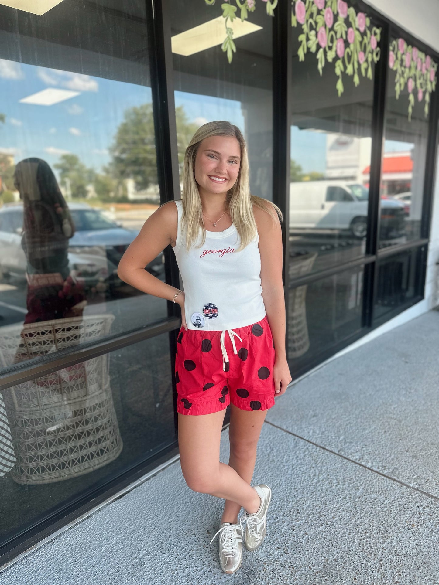 Georgia Embroidered Tank - white