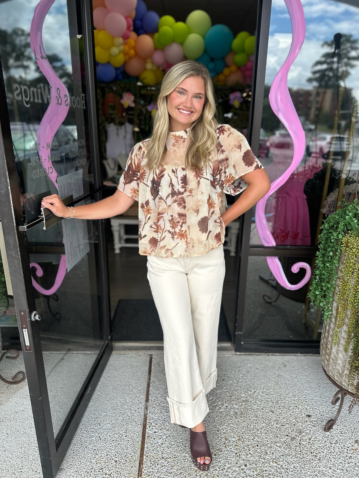 Olympia Floral Top Woven