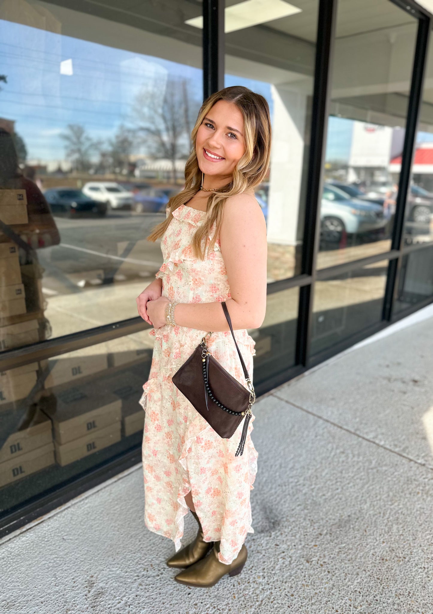 Parker Midi - Cream/Coral Floral