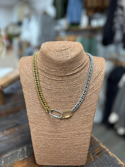 Jules Mixed Carabiner Chain Necklace