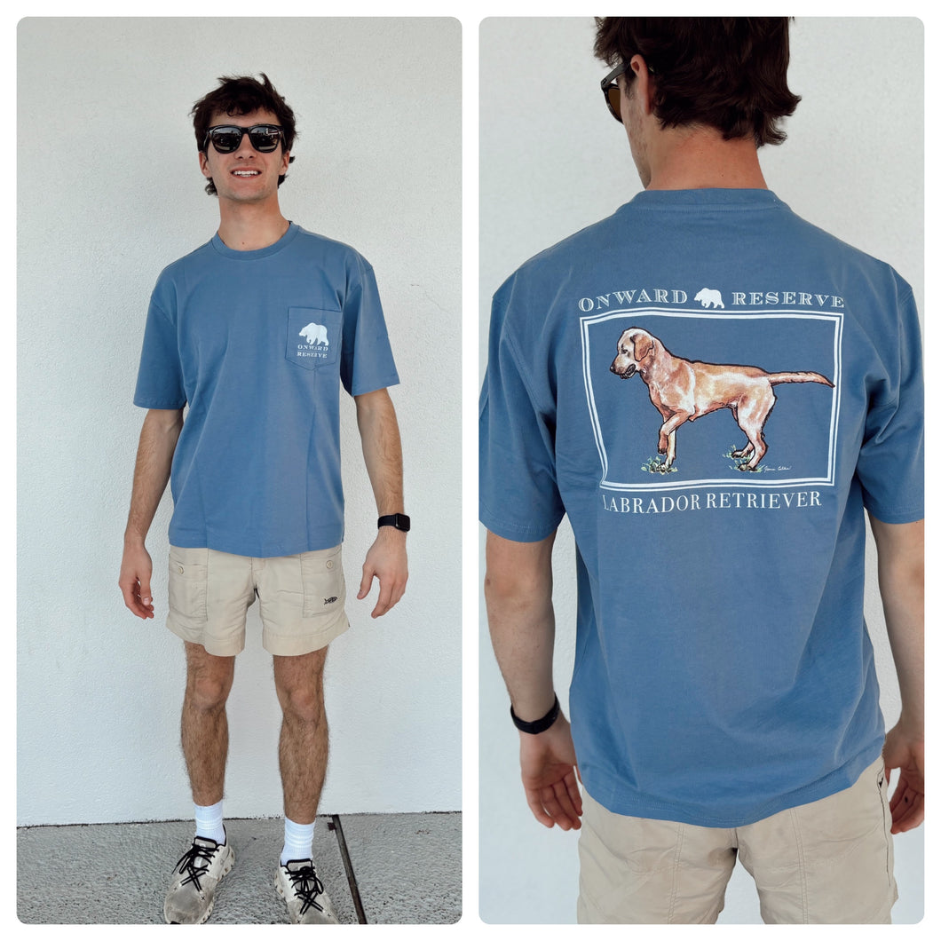 Yellow Lab Tee - Washed Blue