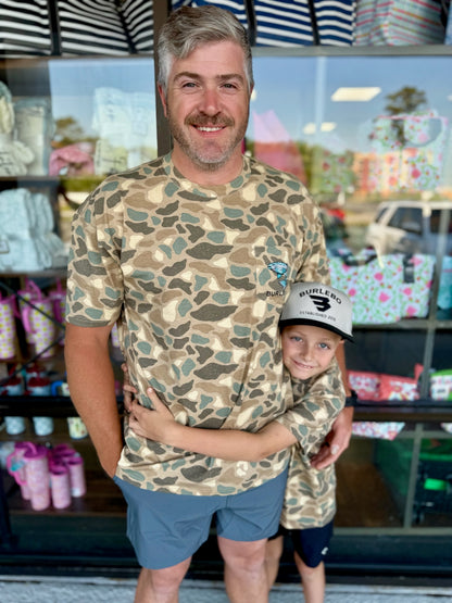 YOUTH pintail camo jumping trout tee