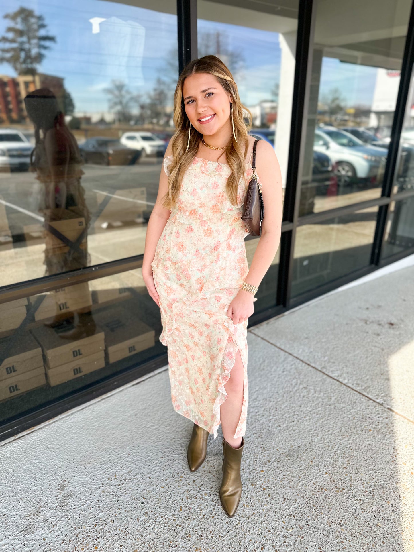 Parker Midi - Cream/Coral Floral