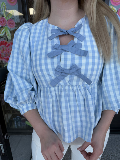 Gingham Kiss Top - Blue