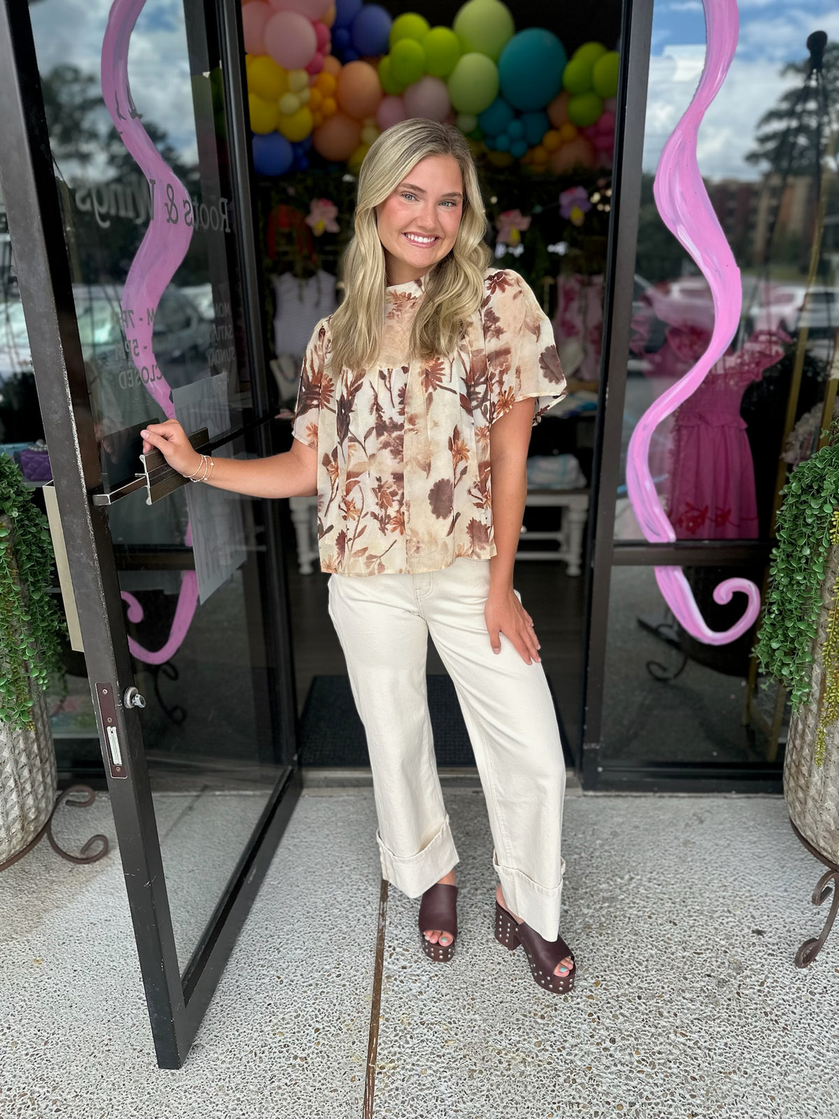 Olympia Floral Top Woven