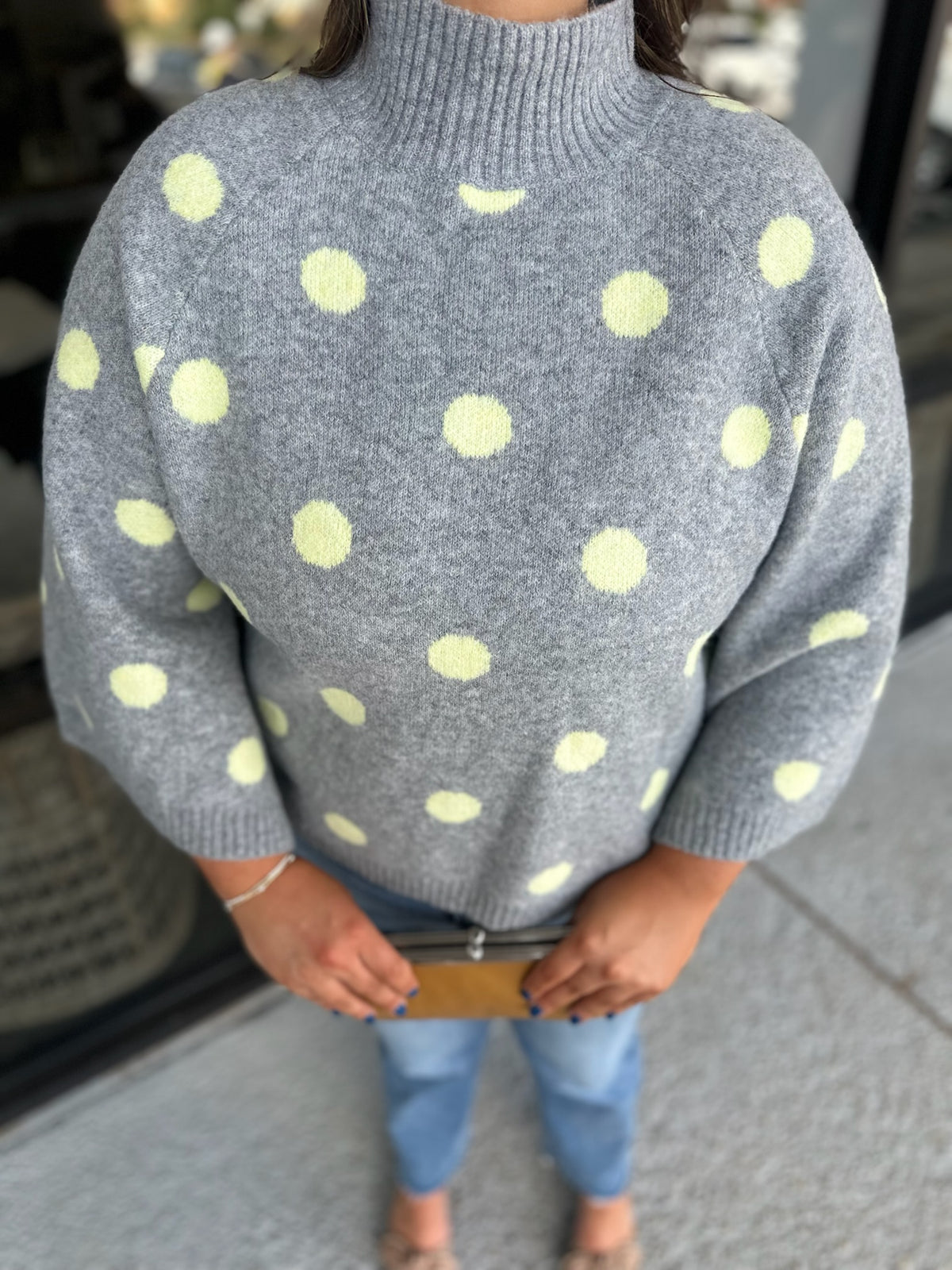 Mary Top - grey/yellow mix