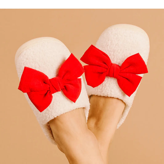 Betty Bow Slipper - Red - FINAL SALE