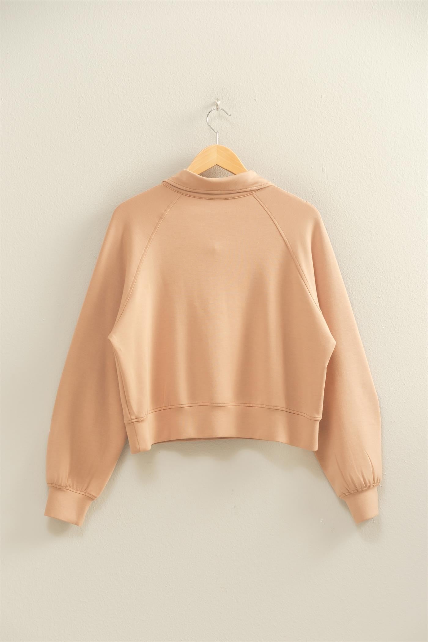 Hillary Half Zip - Dark Taupe