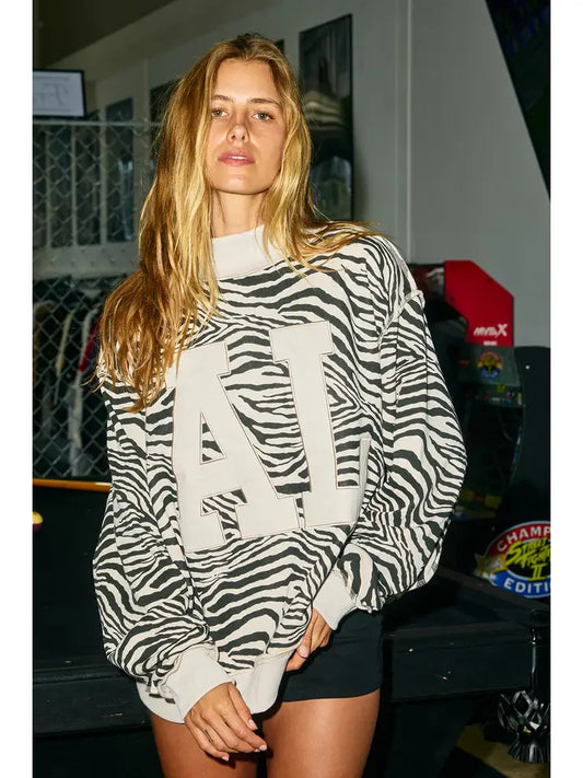 Zebra Alabama Mockneck