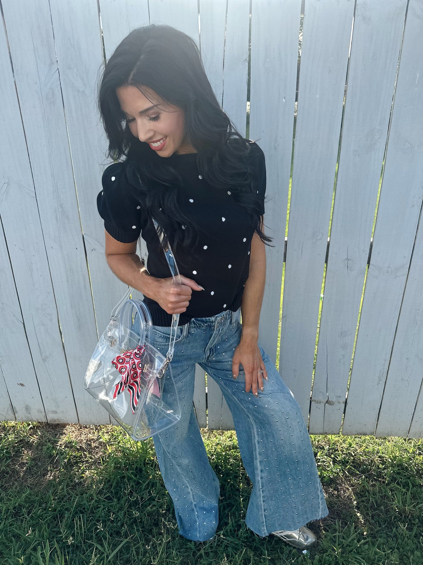Polka Kiss Top - black/ivory