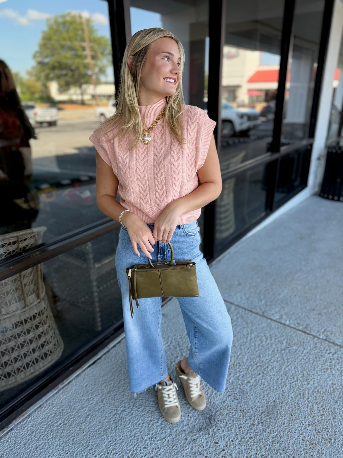 Textured Girly Top - Apricot