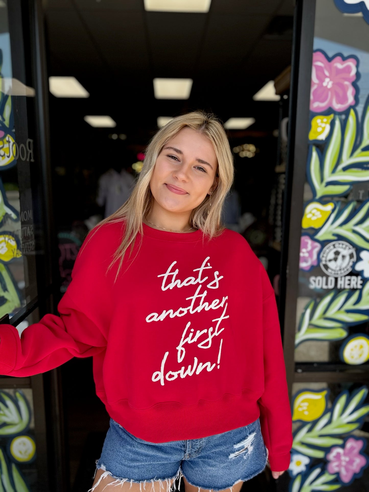 That’s Another first down crop sweatshirt