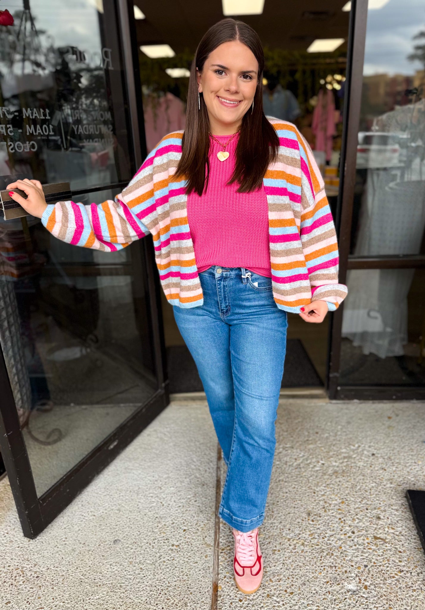 Cinema Cardi - sky/magenta