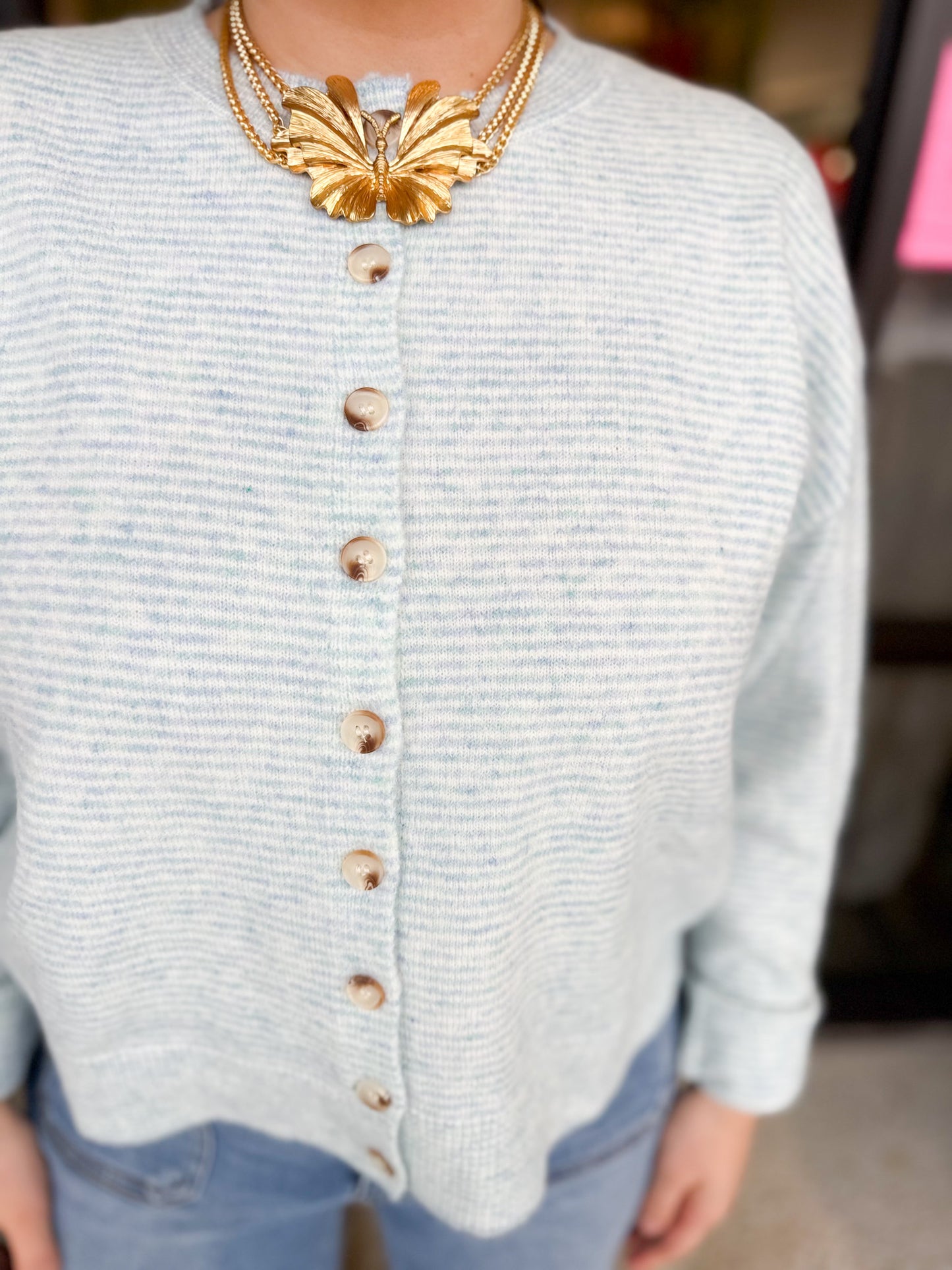 Striped Honey Sweater - Mint