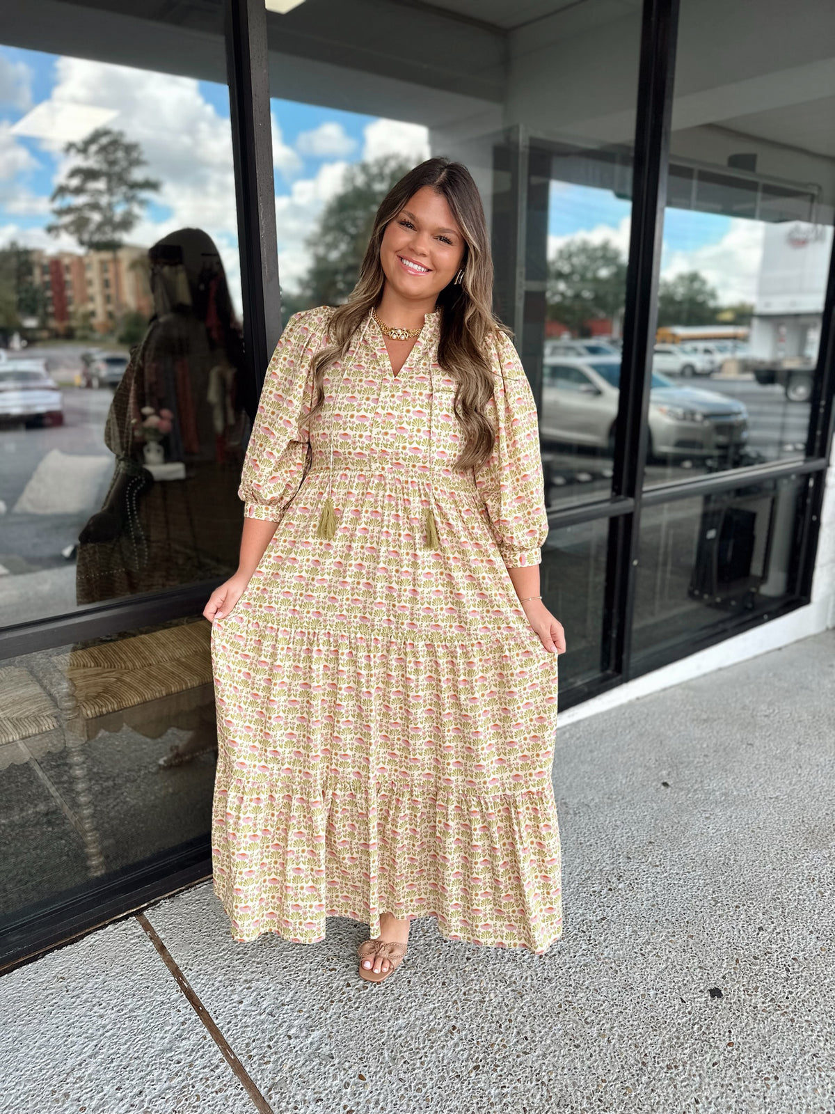 Follow Me Maxi Dress - lime/violet