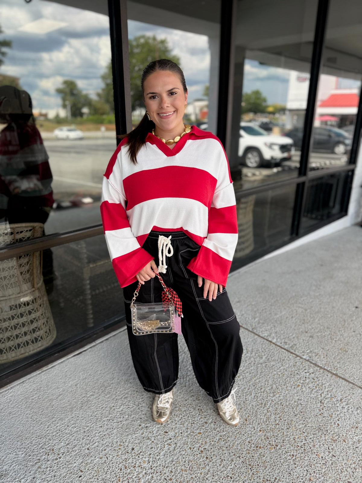 Rugby Baby Top - red mix