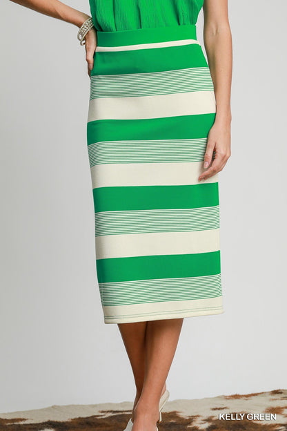 Striped Skirt Set-Kelly Green