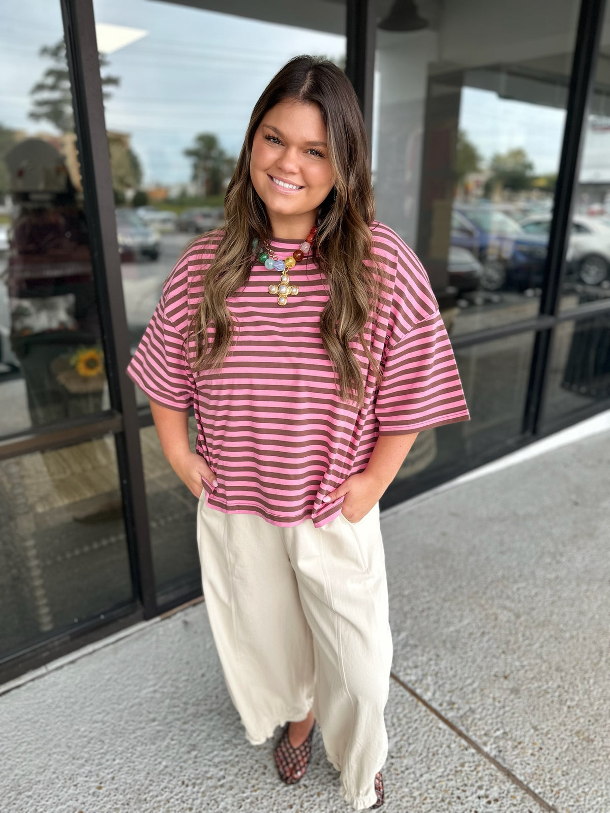 Oversized Boyfriend Tee - chocolate
