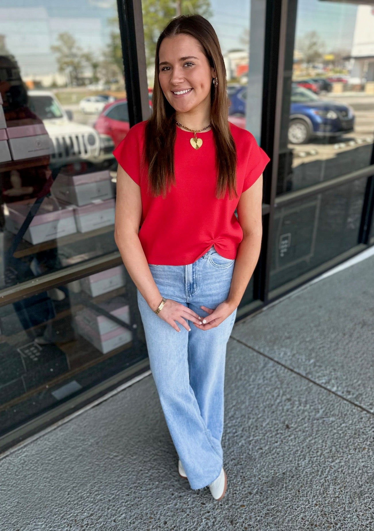 Ashlyn Top - red – Roots & Wings Boutique