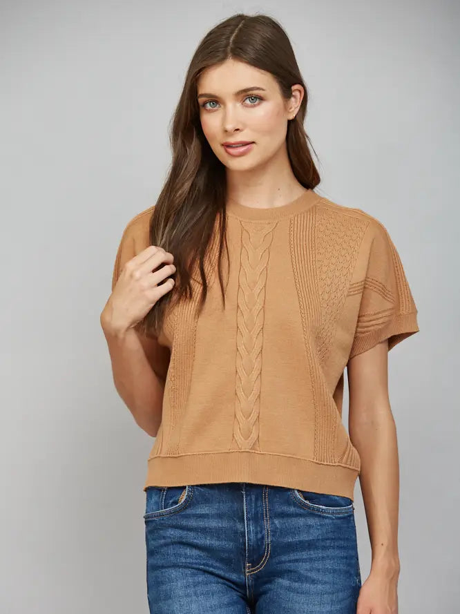 Little Miss Casual Top- camel