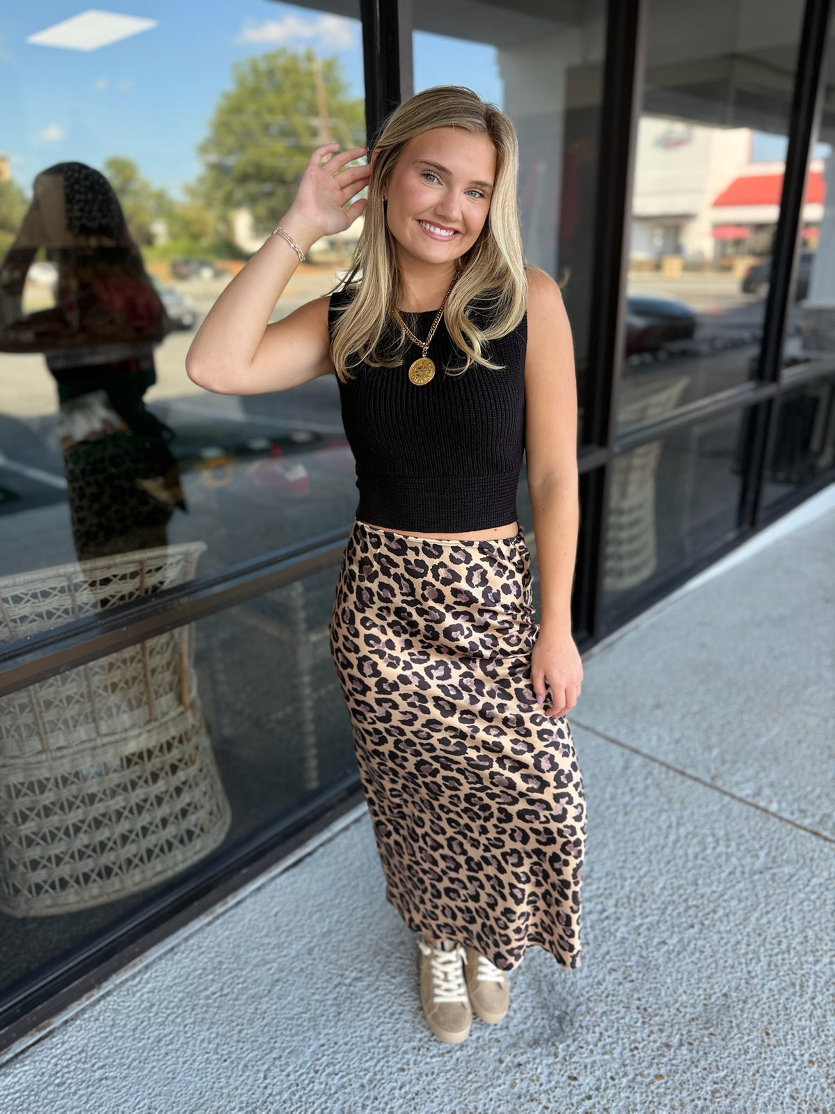 Leopard Daze Skirt - taupe