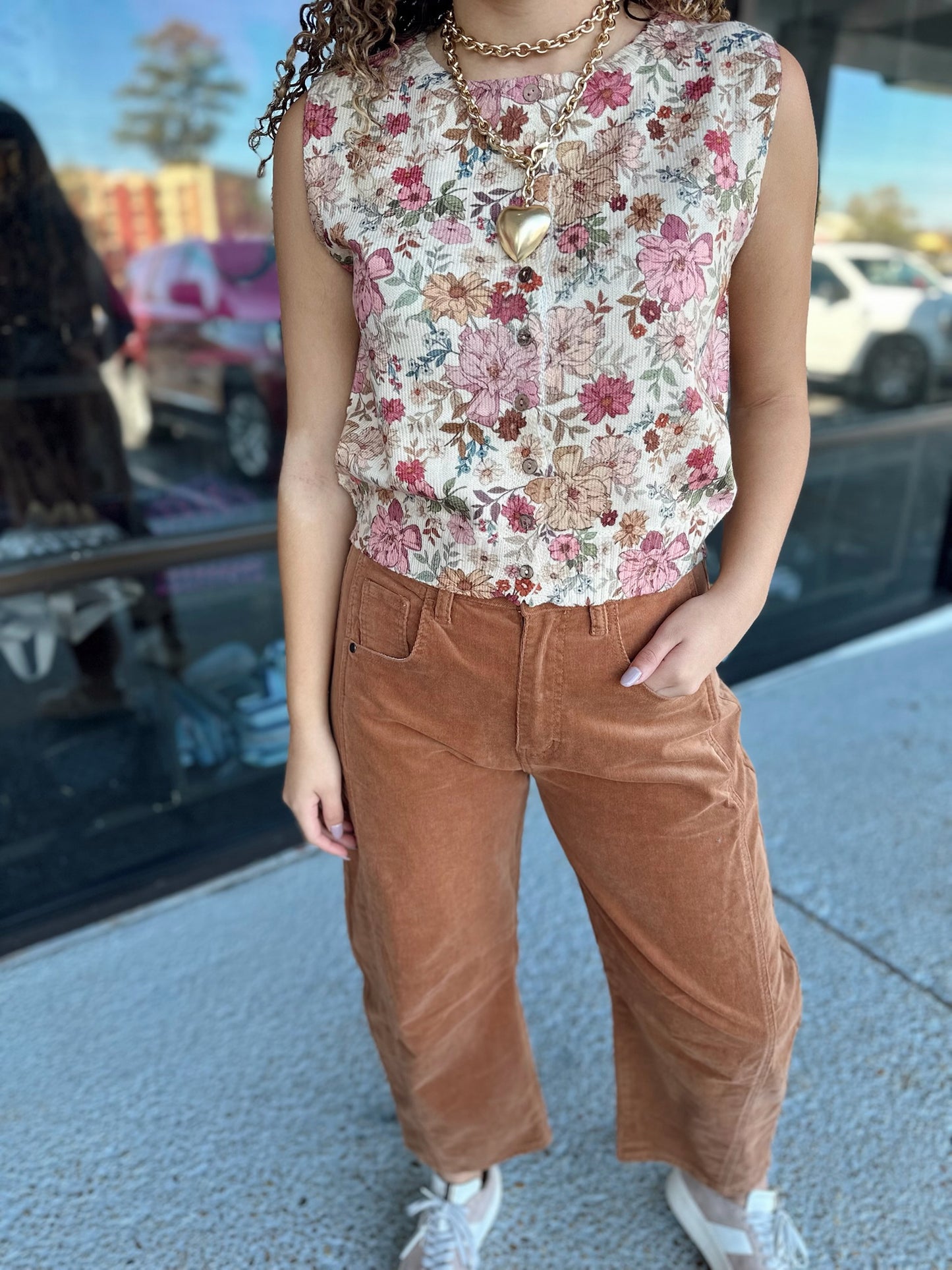Floral Baby Top- Clay Rose