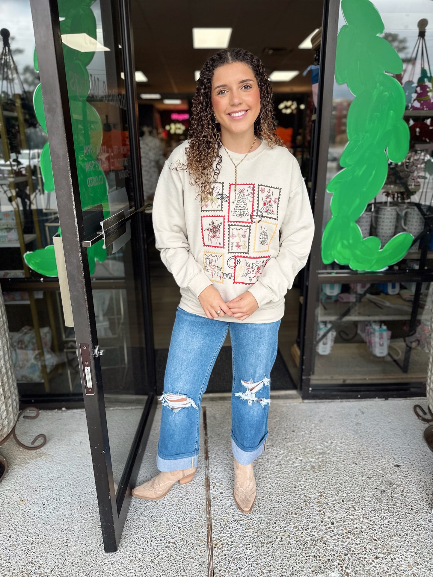 Christmas Postage Stamp Crewneck