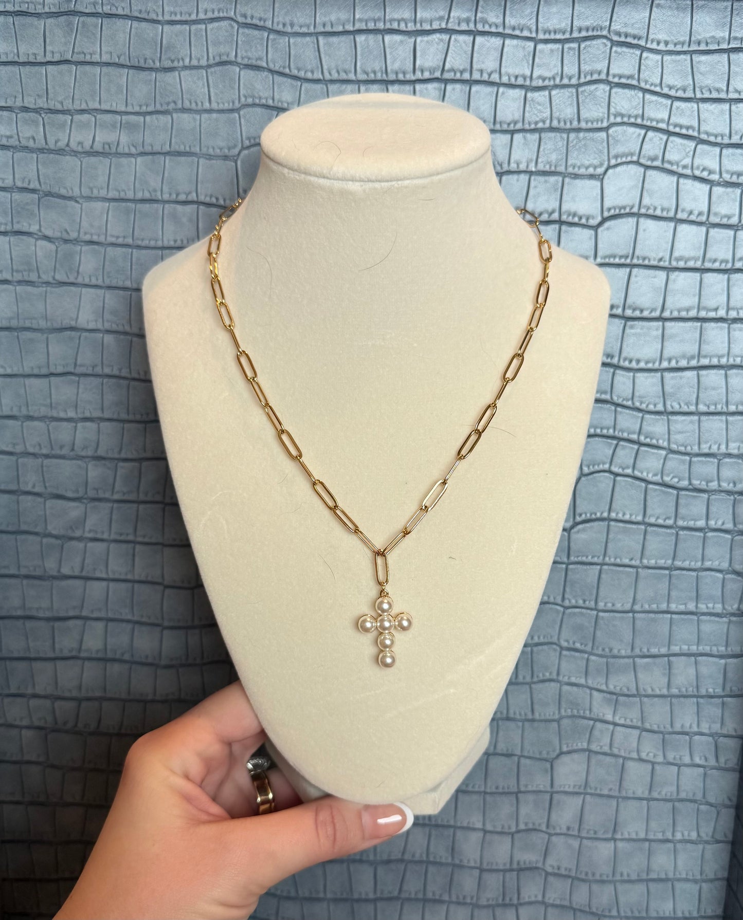 Pearl Cross Necklace