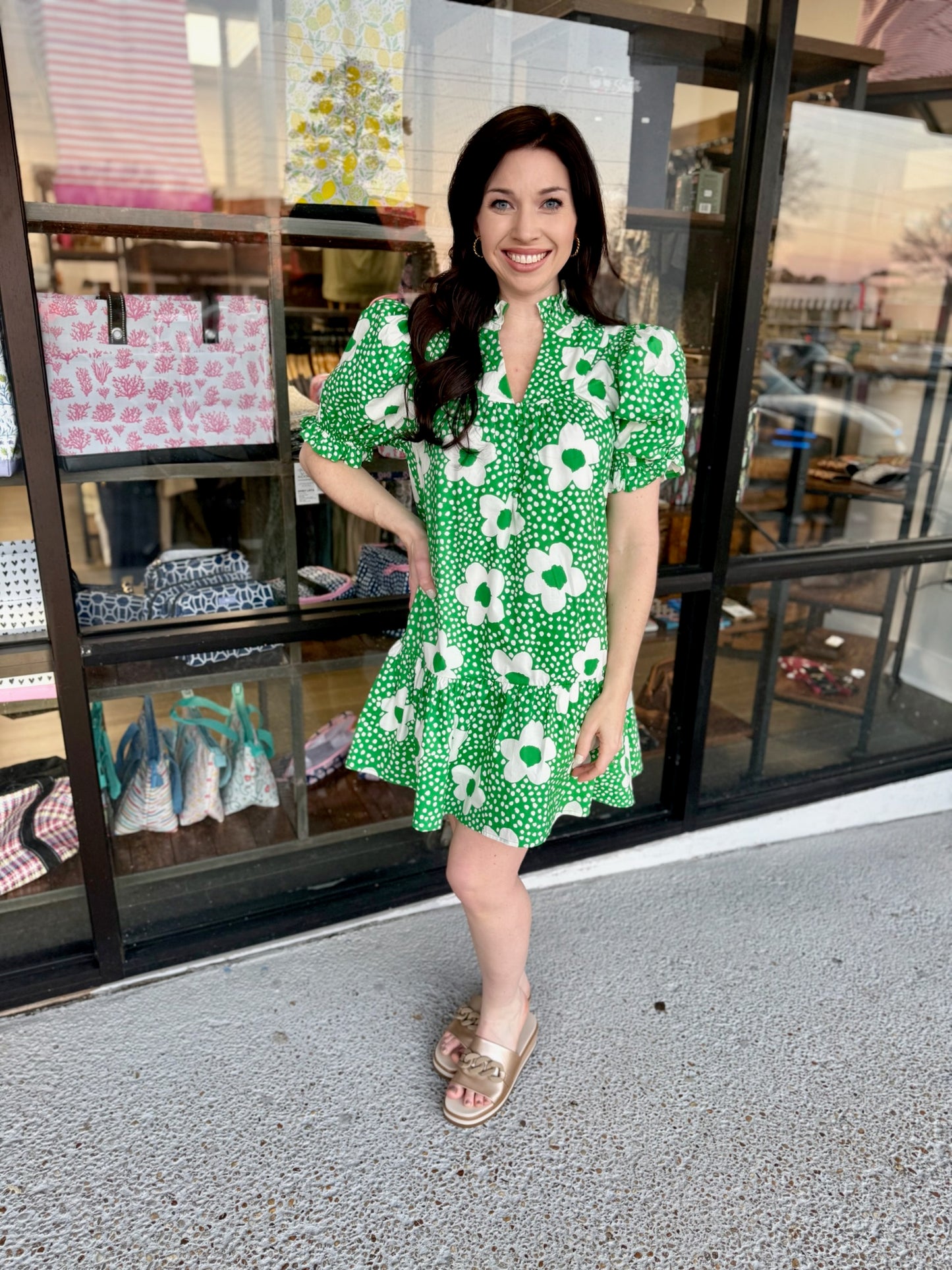 Polka Floral Mini- Green