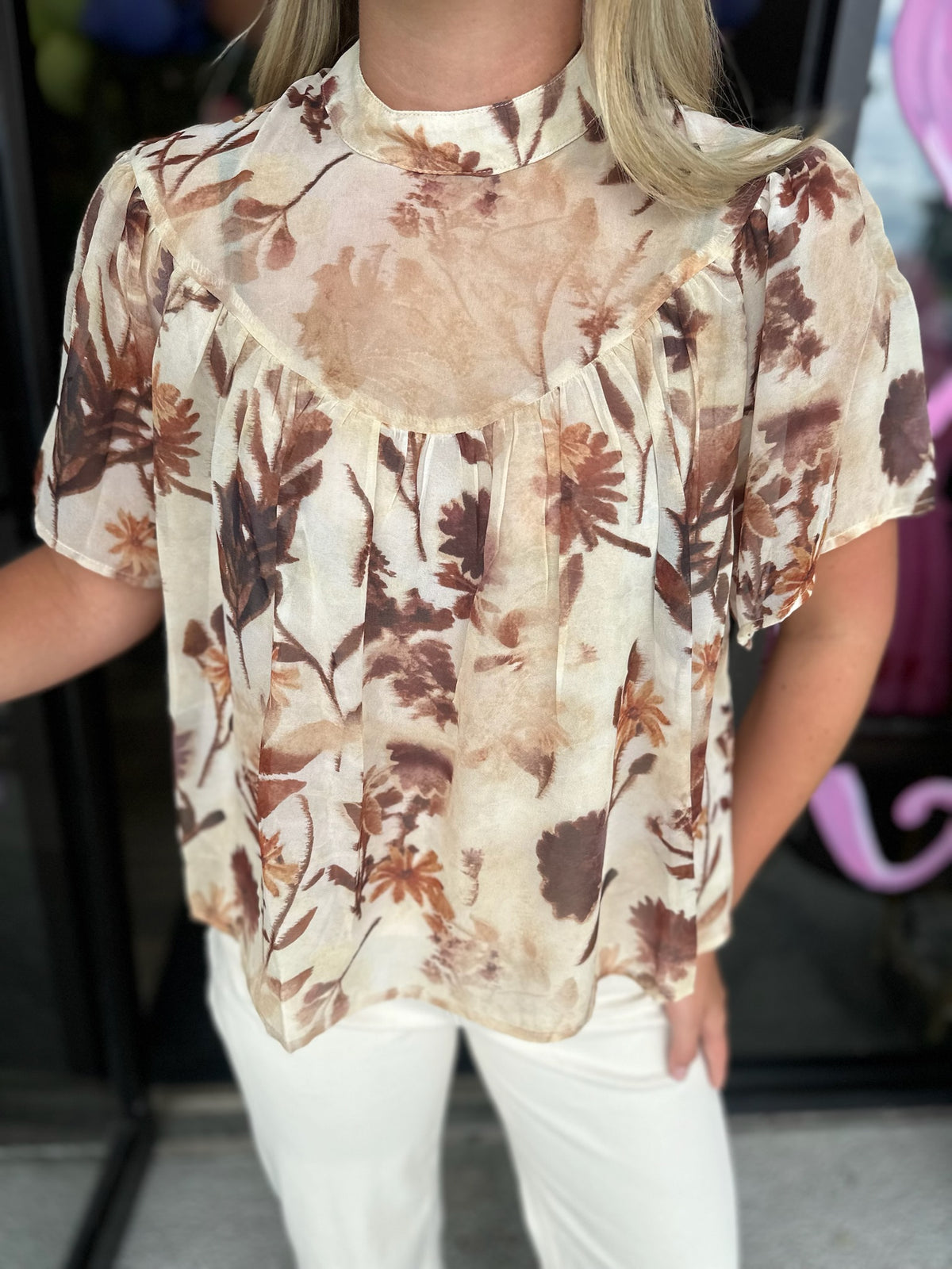 Olympia Floral Top Woven