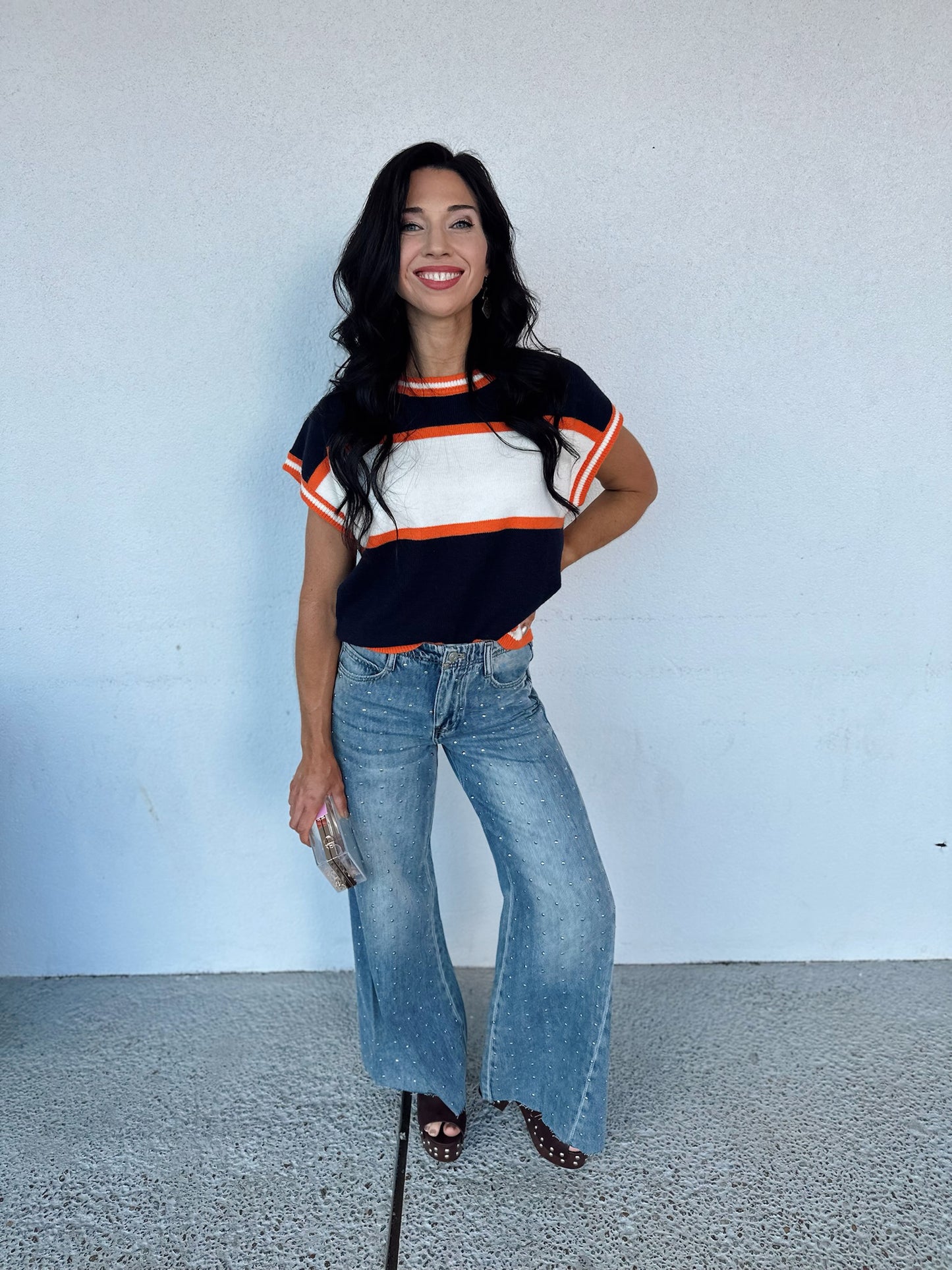 Put me in Coach top - navy/orange