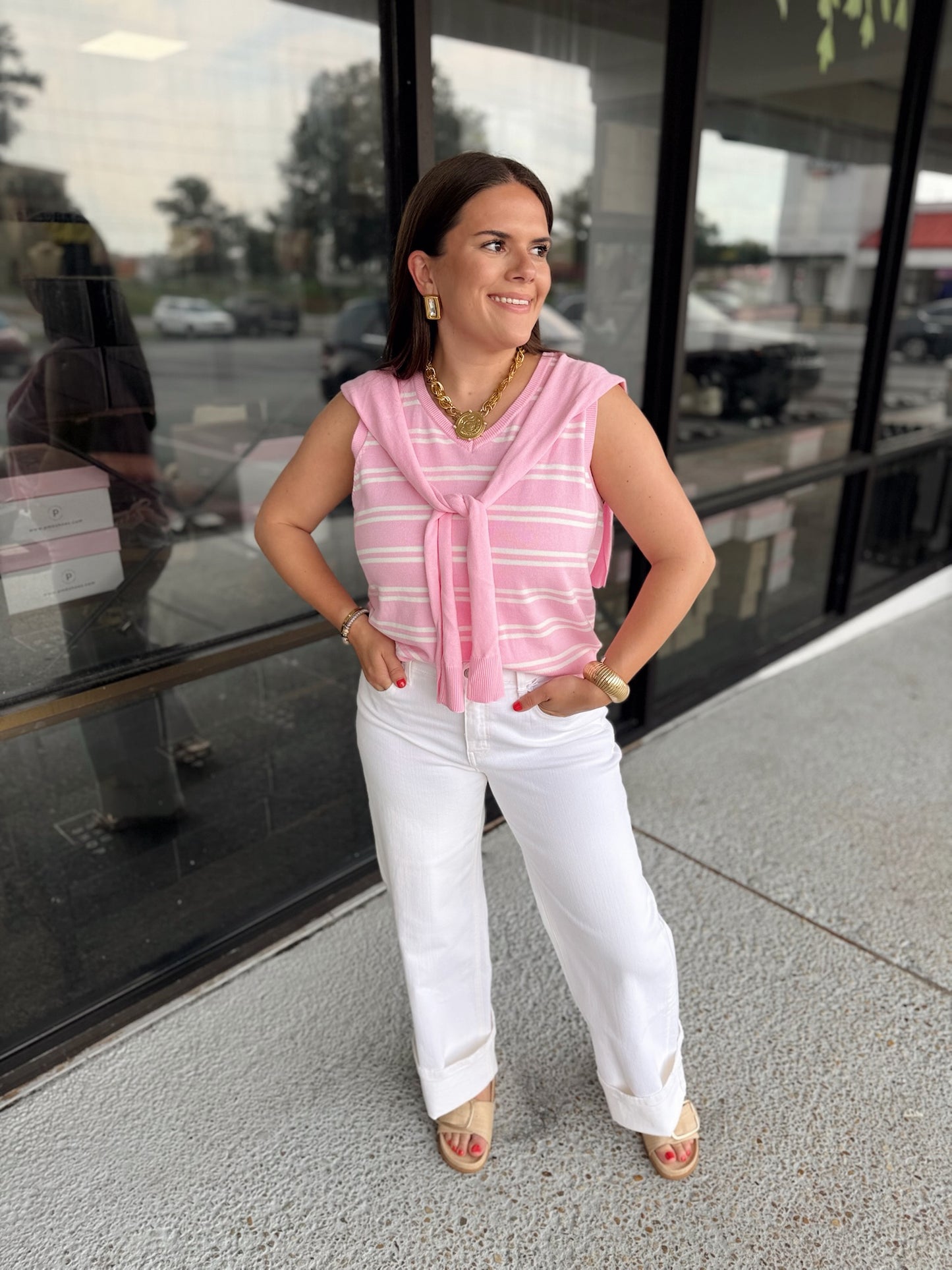 Tied Together Top - pink combo