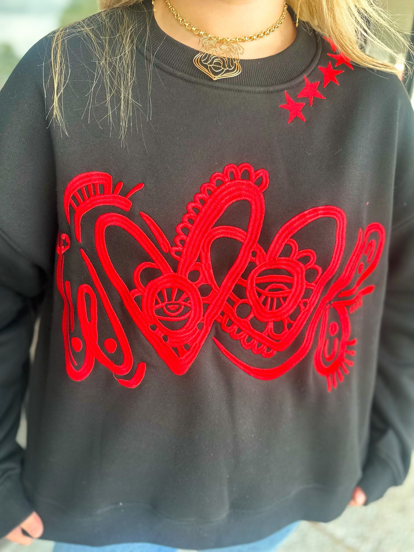 “Woof” Black Crewneck