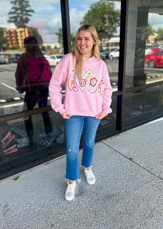 “Woof” Crewneck-Pink